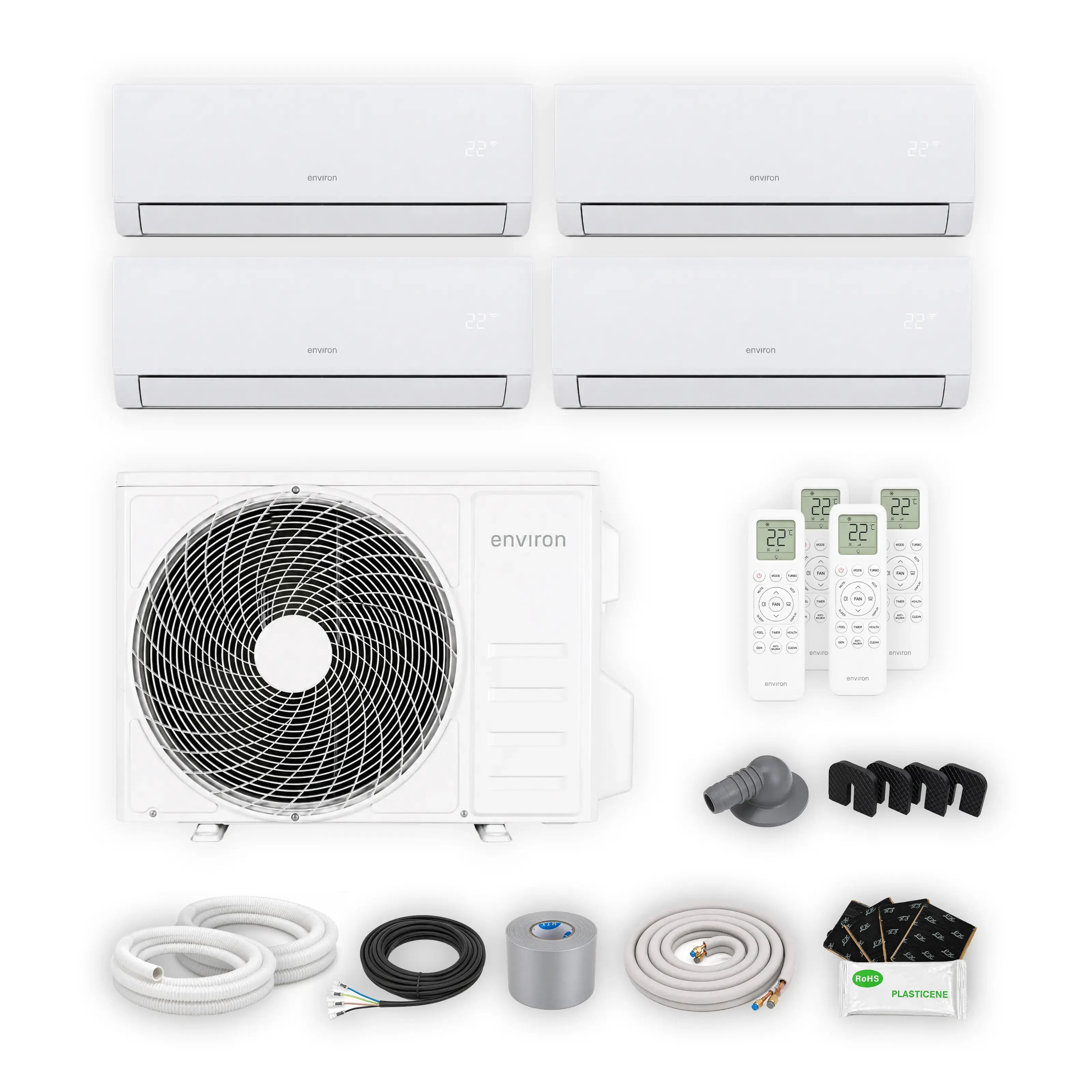ClimaBoost A+++ Multisplit Klimaanlage Quick Connect Quattro 30.000 BTU (8,2 kW) – 4 Innengeräte