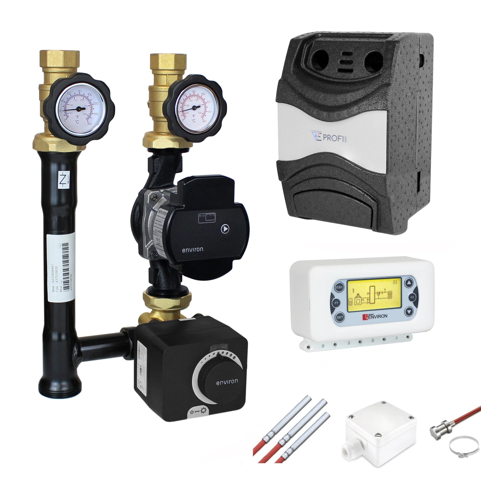 ProfiMix Heizkreispumpengruppe mit Drei-Wege-Mischer, END05 Stellmotor und Hocheffizienzpumpe mit Clima500 Regelung