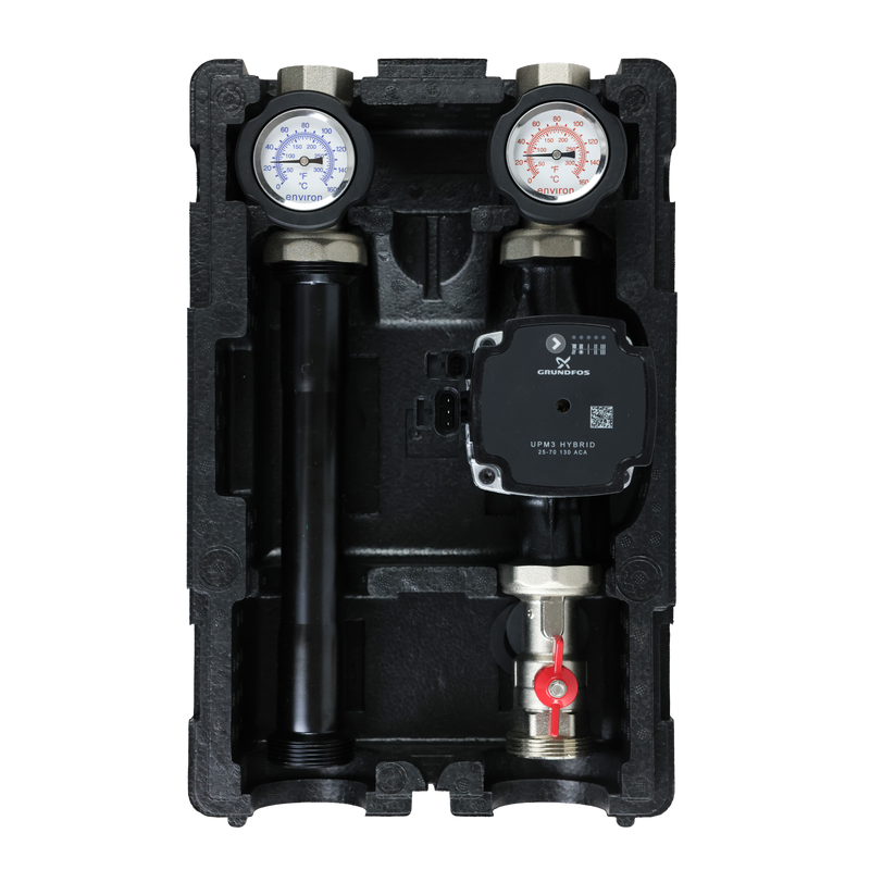Grupo de bombas de circuito de calefacción ProfiMix directo, con bomba de alta eficiencia Grundfos UPM3 Hybrid 25/7