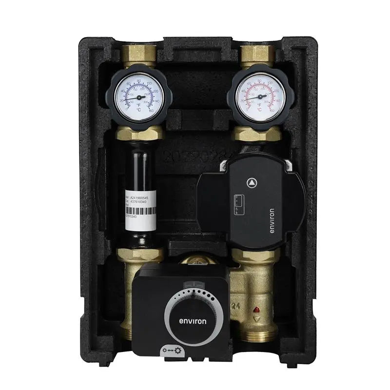 EcoMix ENH001 Heizkreispumpengruppe mit Drei-Wege-Mischer, Environ END05 Stellmotor und Environ EcoStar II 25/6 Hocheffizienzpumpe