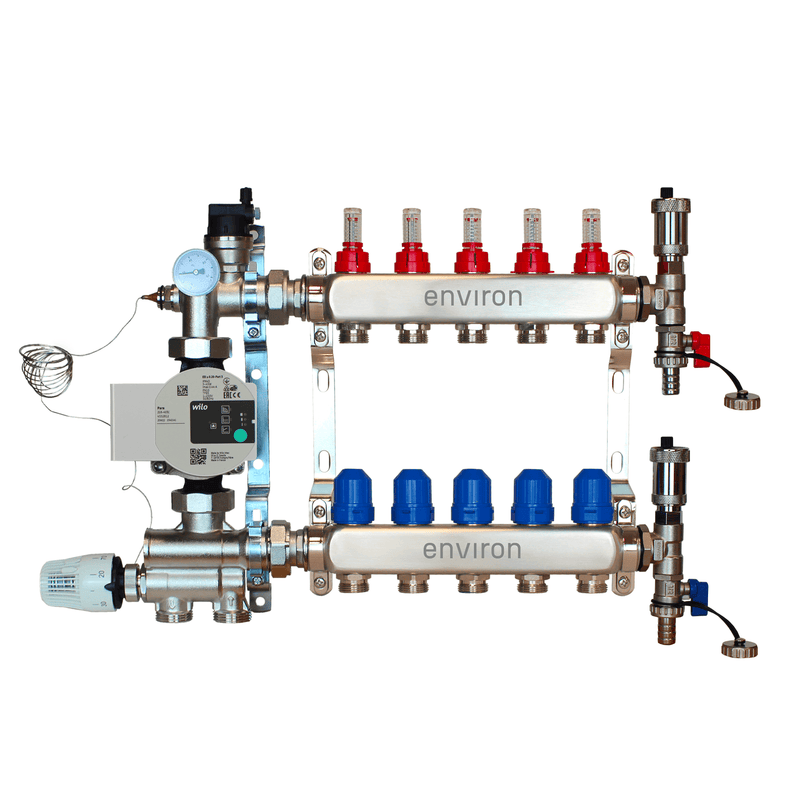 Festwertregelset M059 mit Wilo Para 25/6 Hocheffizienzpumpe und Heizkreisverteiler und Zubehör
