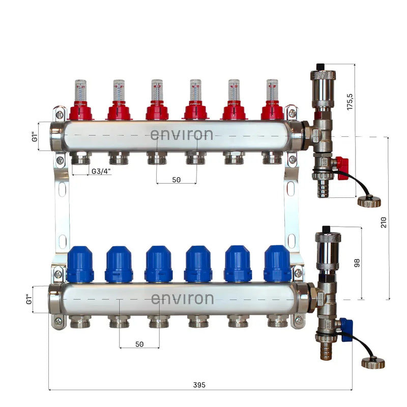 Kit de régulation à valeur fixe M058 avec pompe à haut rendement EcoStar 25/6 et collecteur de circuit de chauffage et accessoires