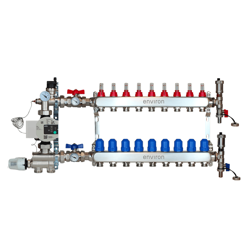 Festwertregelset M059 mit Wilo Para 25/6 Hocheffizienzpumpe und Heizkreisverteiler und Zubehör