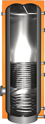 Edelstahlspeicher mit 1 Wärmetauscher - JEBS1 - 1000 L