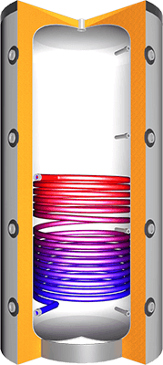 Pufferspeicher mit 1 Wärmetauscher - JPSR 300 L