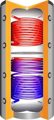 Pufferspeicher mit 2 Wärmetauscher (JPSRR)