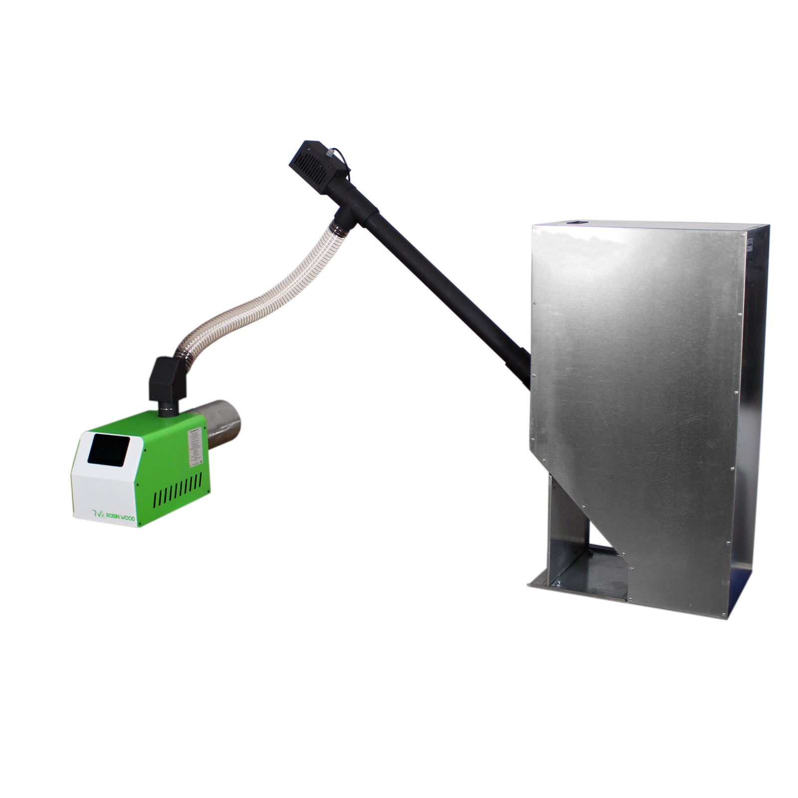 Pelletbrenner RW 8-35 kW mit LCD-Display und Pelletförderschnecke und 200 L Pellettank (Kopie)