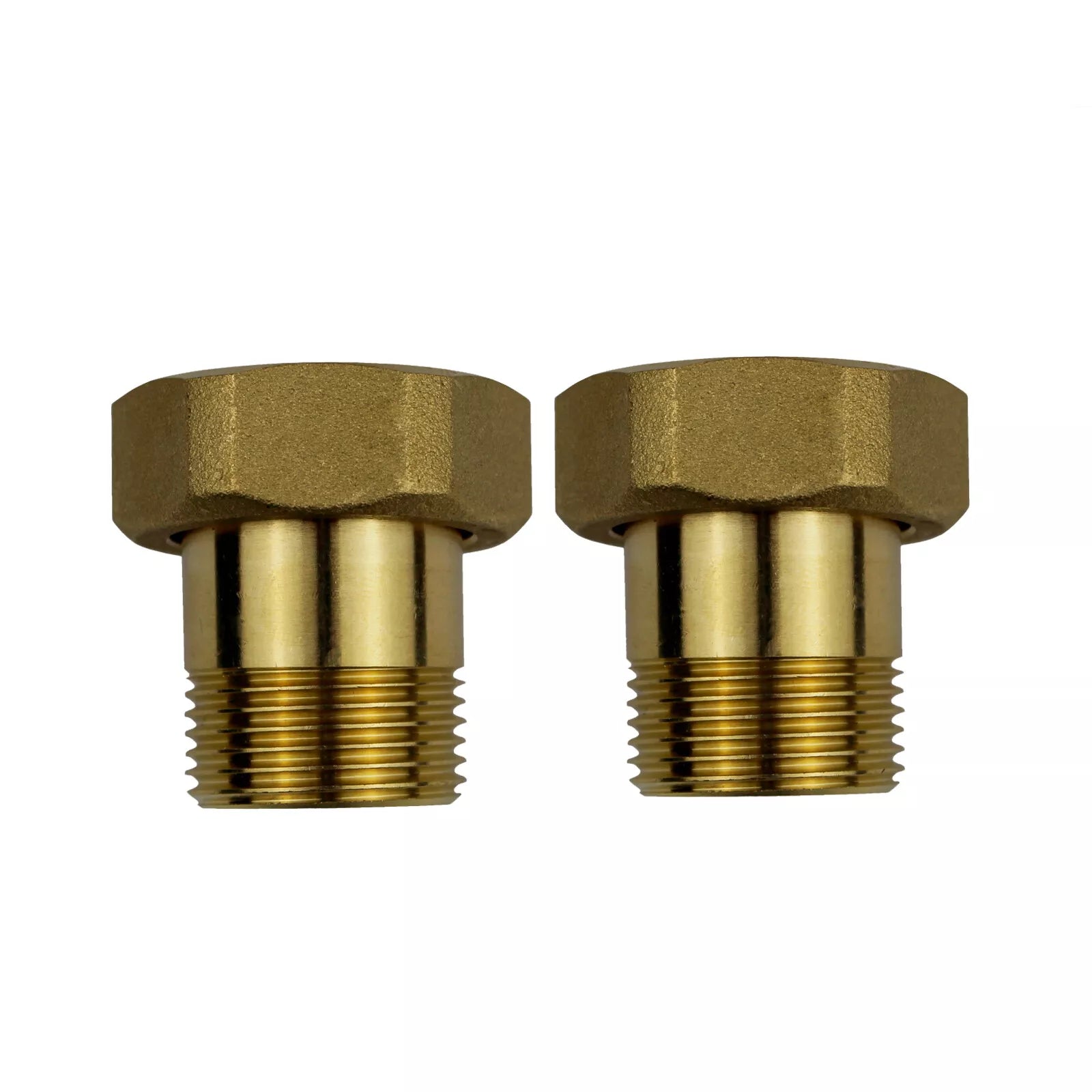 Messing Verschraubungssatz 3/4" IG x 1/2" AG 2 Stück inkl. Flachdichtungen