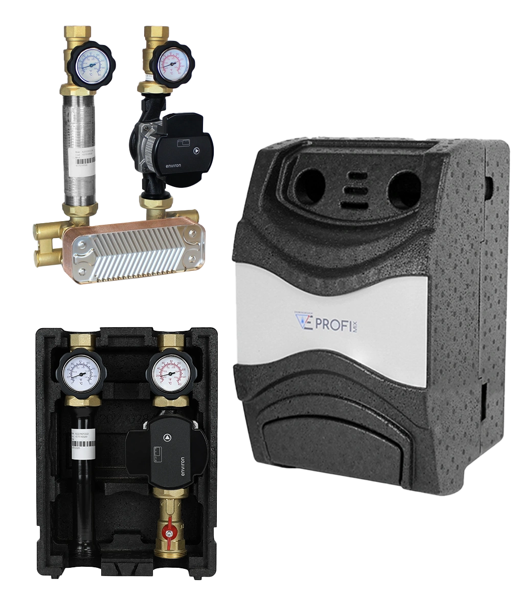 Pumpengruppen A+++ Mitsui Wärmepumpe mit 550 Liter Hygienespeicher für Brauchwasser und Heizung