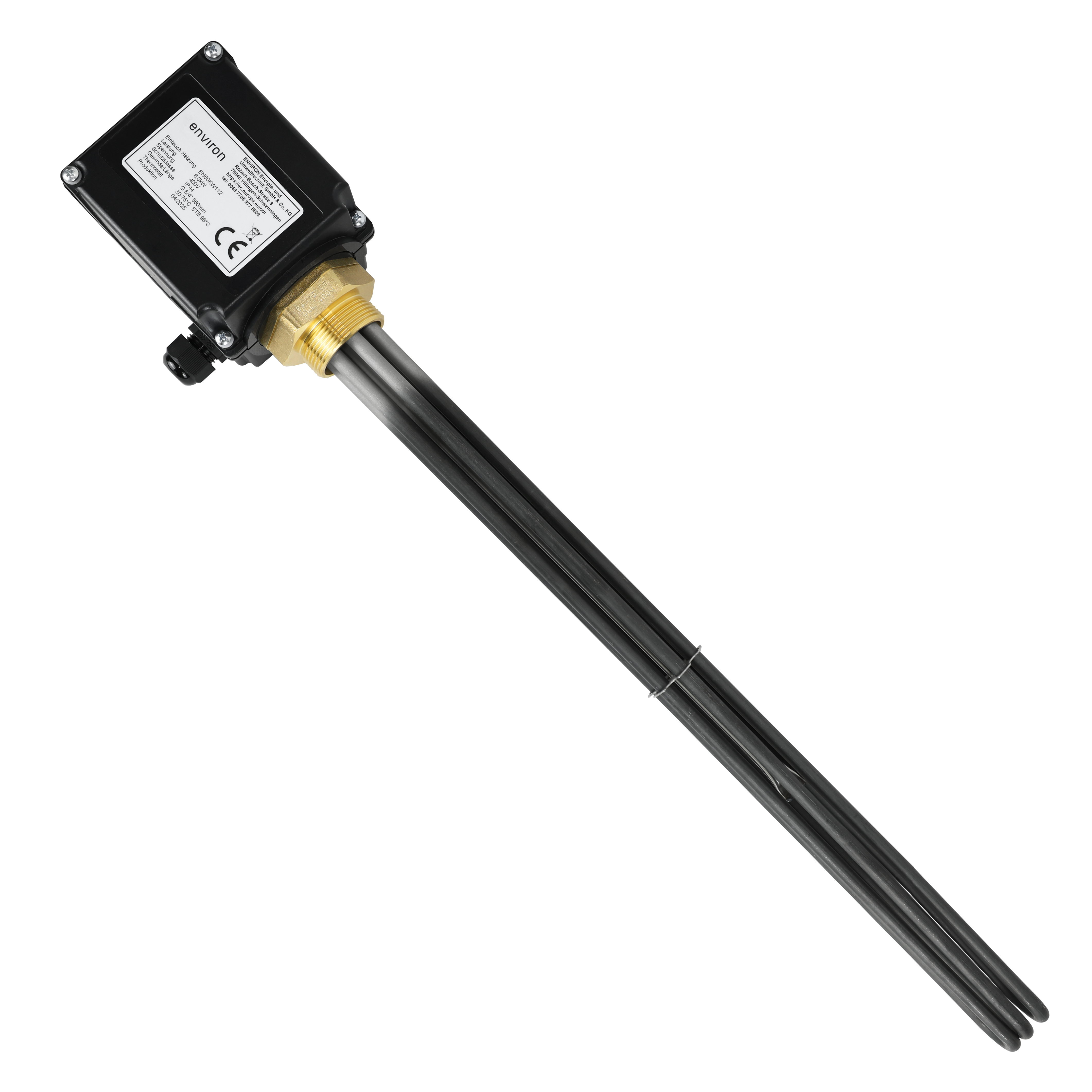 environ Elektroheizstab 3,0 kW mit Isoliertrennung und Thermostat, 400V