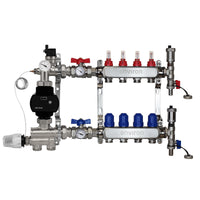 Festwertregelset M059 20-70°C mit EcoStar II 25/6 Hocheffizienzpumpe, Edelstahl-Heizkreisverteiler, Entlüfterset & Kugelhahnset