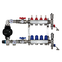 Festwertregelset M058 20-55°C mit EcoStar II 25/6 Hocheffizienzpumpe, Edelstahl-Heizkreisverteiler, Entlüfterset & Kugelhahnset