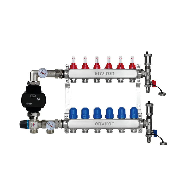 Kit de régulation à valeur fixe M058 avec pompe à haut rendement EcoStar 25/6 et collecteur de circuit de chauffage et accessoires