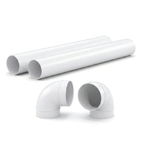AquaBoost Luftkanal Set 150 – 2x Rohr 1 m, 2x Bogen 90°