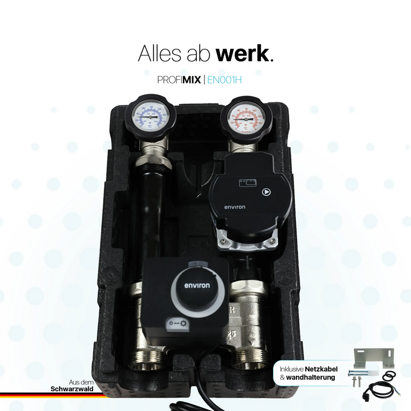 ProfiMix Heizkreispumpengruppe mit Drei-Wege-Mischer, Environ END05 Stellmotor und Environ EcoStar II 25/6 Hocheffizienzpumpe