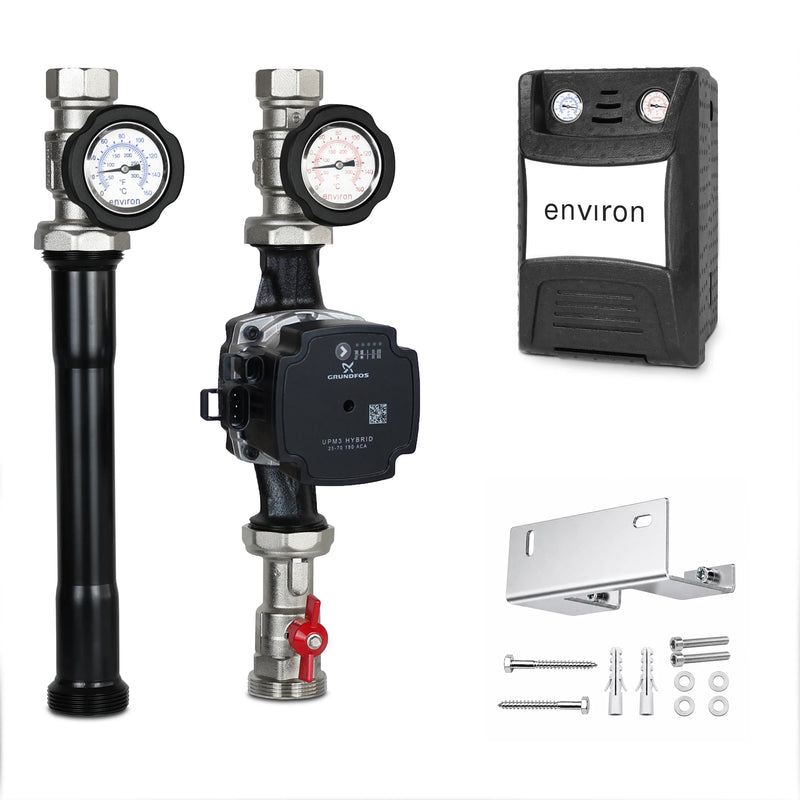 Groupe de pompes de circuit de chauffage ProfiMix direct, avec pompe à haut rendement Grundfos UPM3 Hybrid 25/7