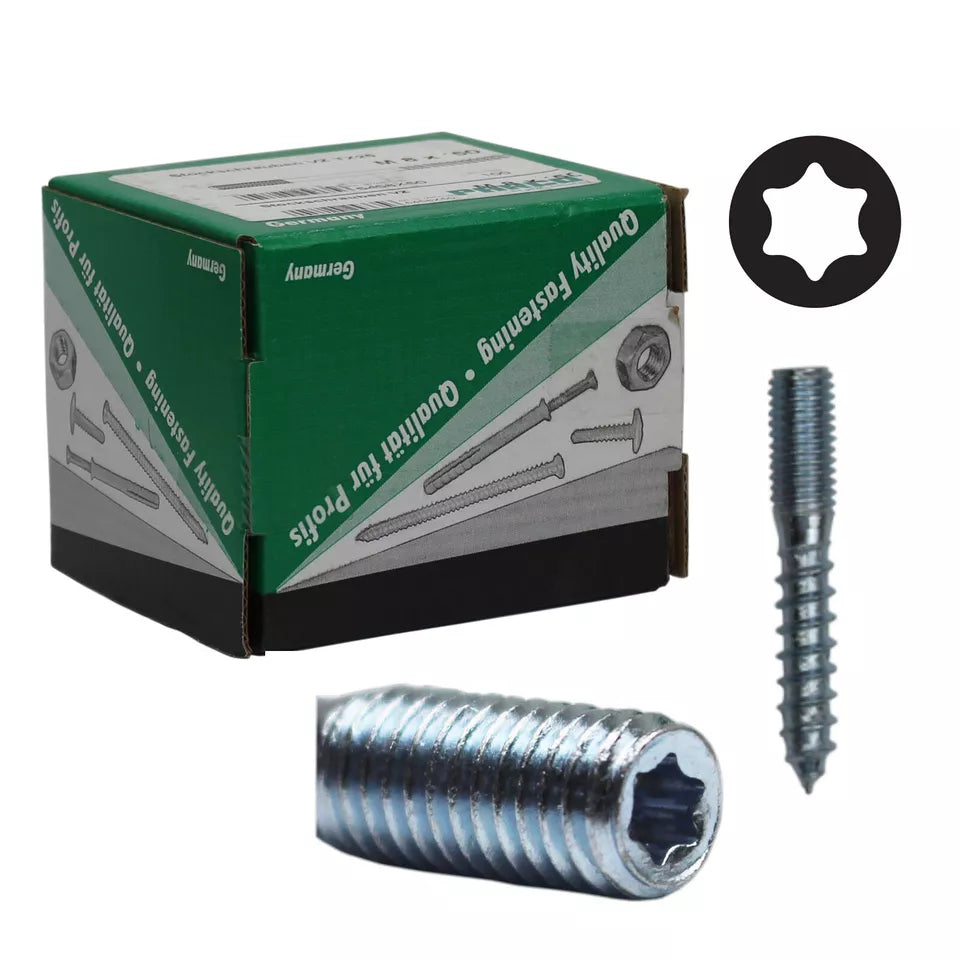 Stockschrauben mit TORX Stockschraube M8 STAHL VERZINKT diverse Längen