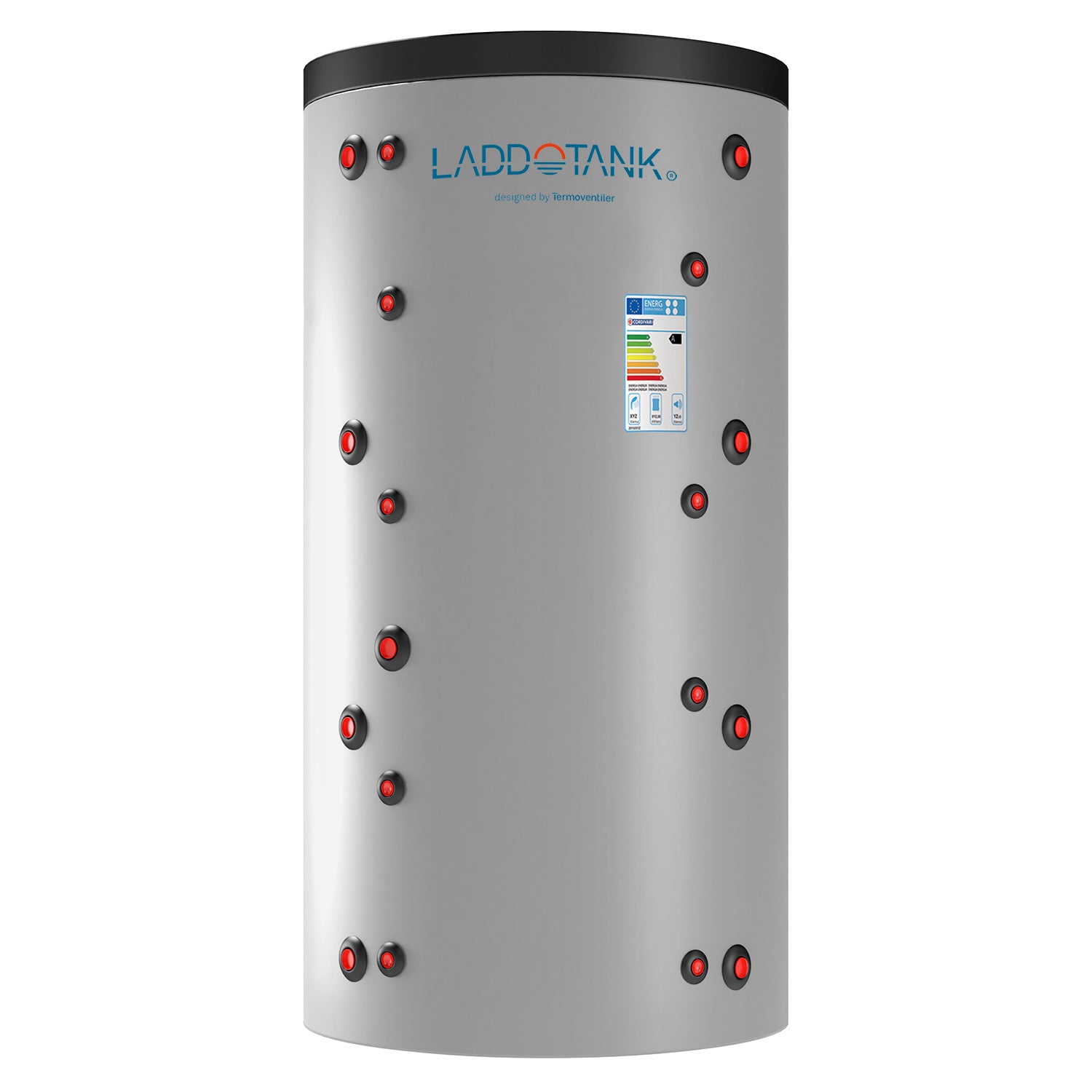 Laddotank Pufferspeicher mit zwei WT, 500L, 75mm PU-Isolierung