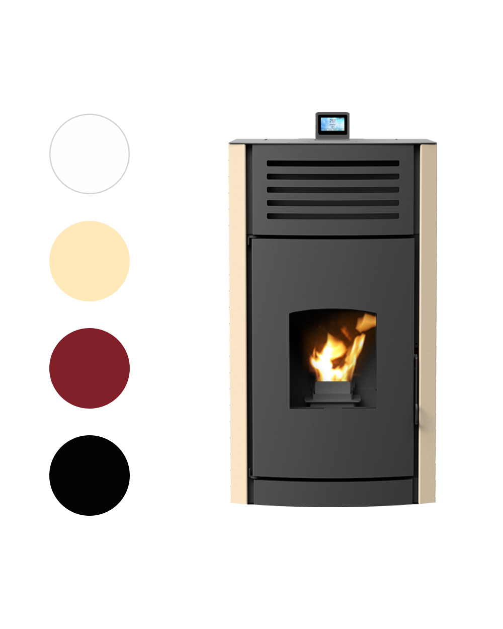 A+ - A++ Enya Aqua Wasserführender Pelletofen in verschiedenen Farben