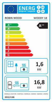 A++ Woody wasserführender Pelletofen 18 kW mit Bordeaux roter Keramikverkleidung