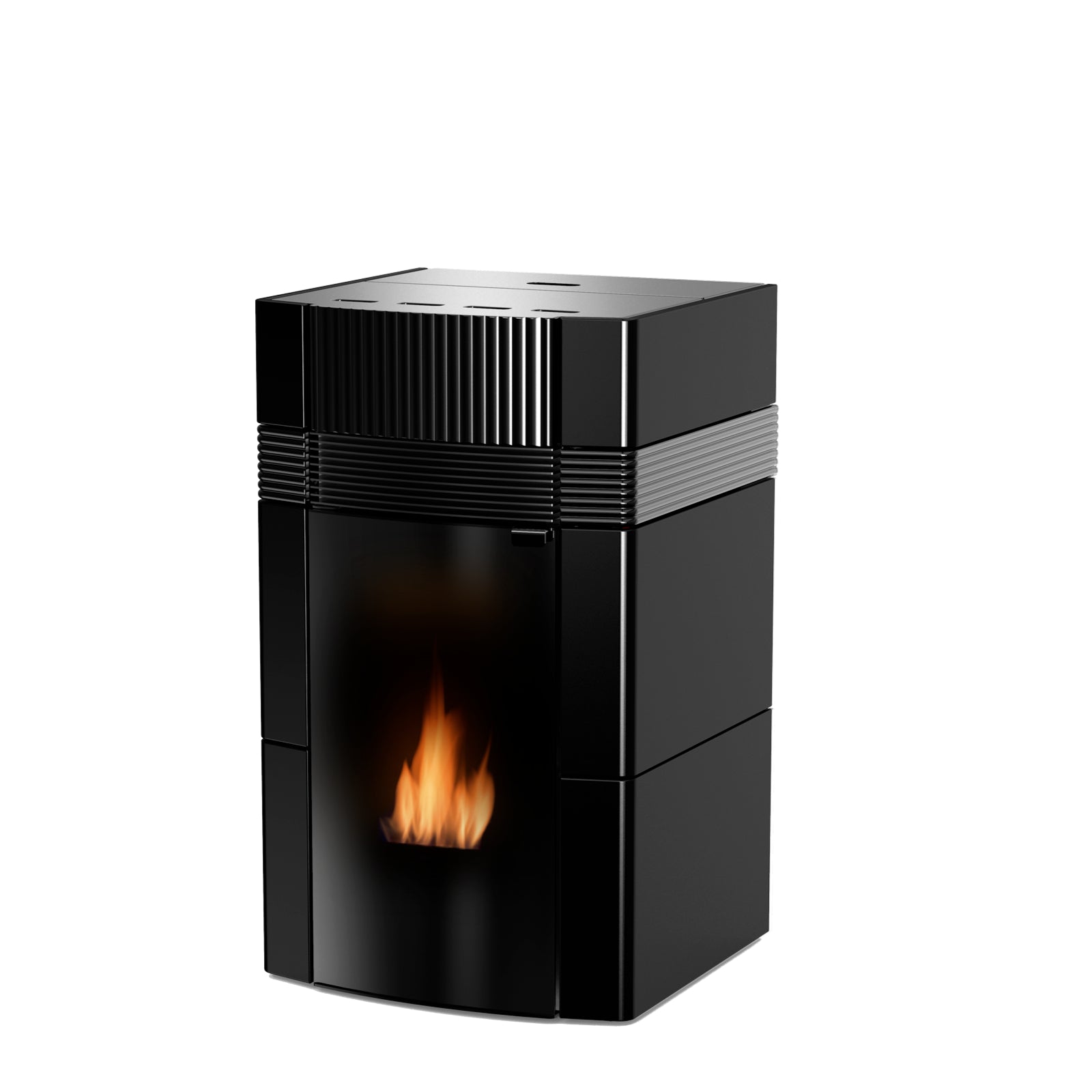 A++ Woody wasserführender Pelletofen 24 kW mit schwarzer Keramikverkleidung