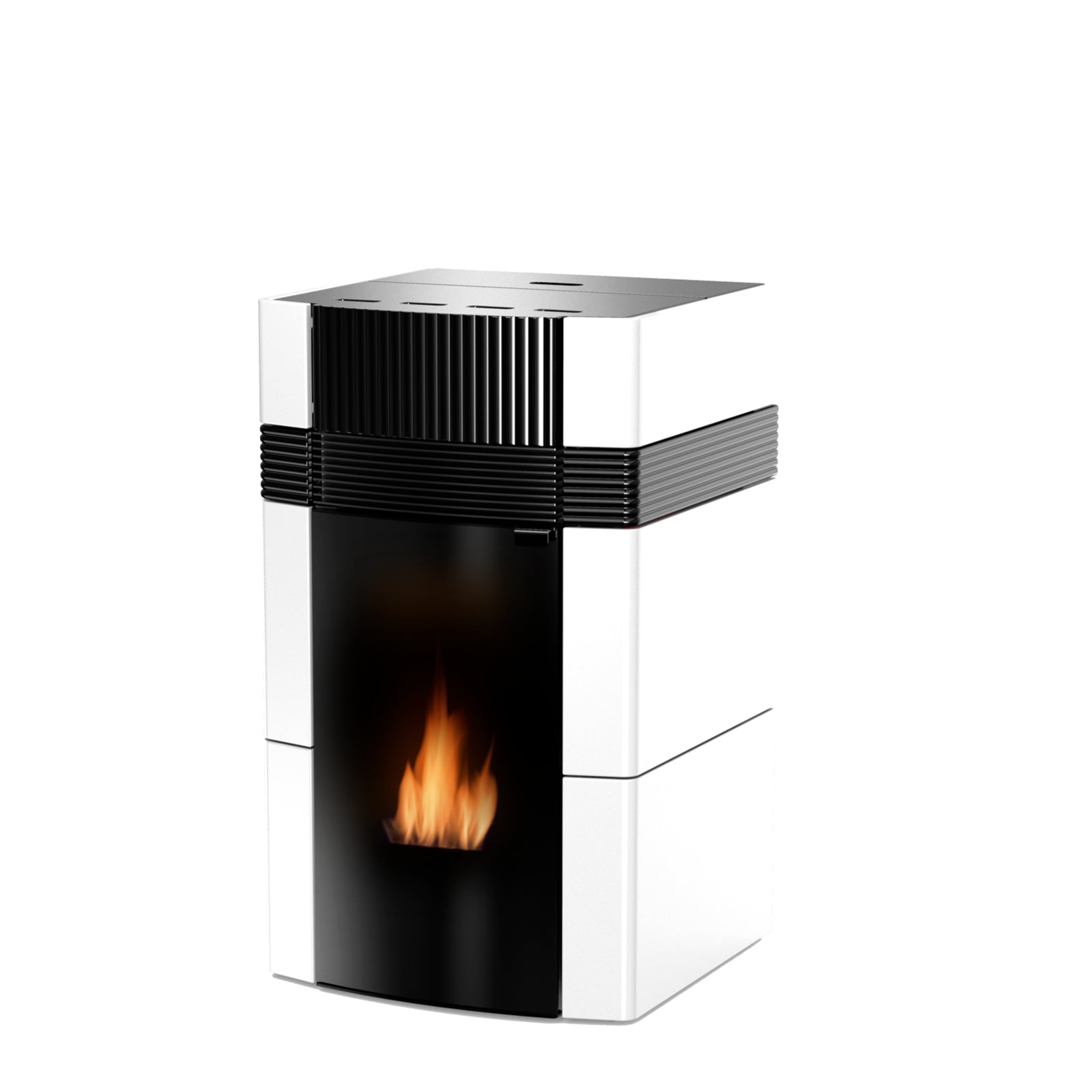 A++ Woody wasserführender Pelletofen 24 kW mit weißer Keramikverkleidung