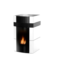 A++ Woody wasserführender Pelletofen 24 kW mit weißer Keramikverkleidung