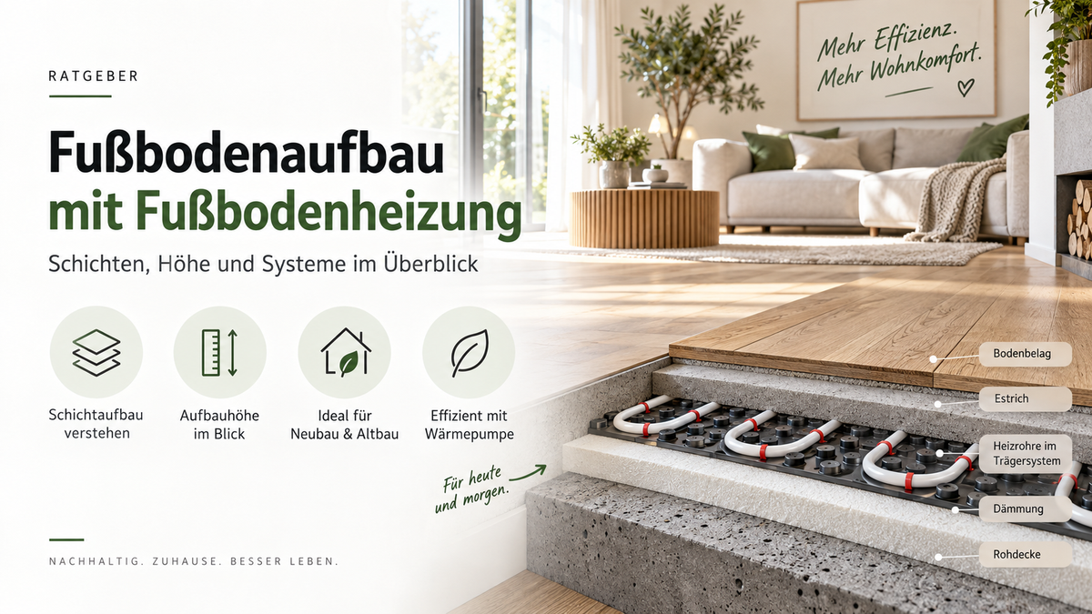 Fußbodenaufbau mit Fußbodenheizung: Schichten, Höhe und Systeme im Überblick
