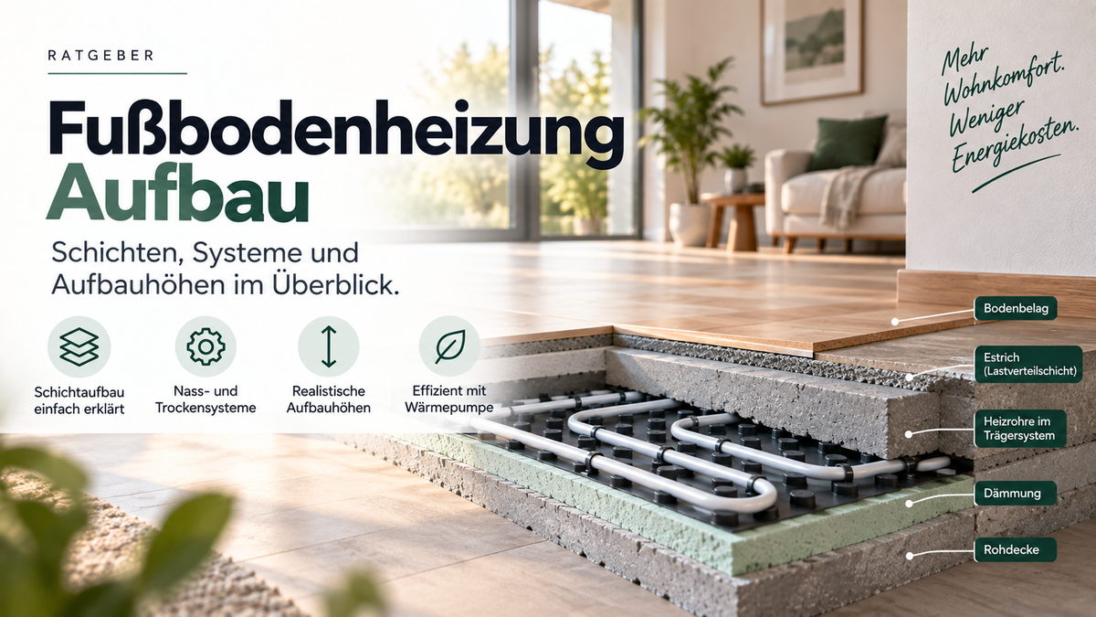 Fußbodenheizung Aufbau: Schichten, Systeme und Aufbauhöhen im Überblick