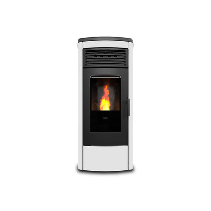 AquaFlame Linea 15 Seiden-Weiss – wasserführender Pelletofen 15 kW