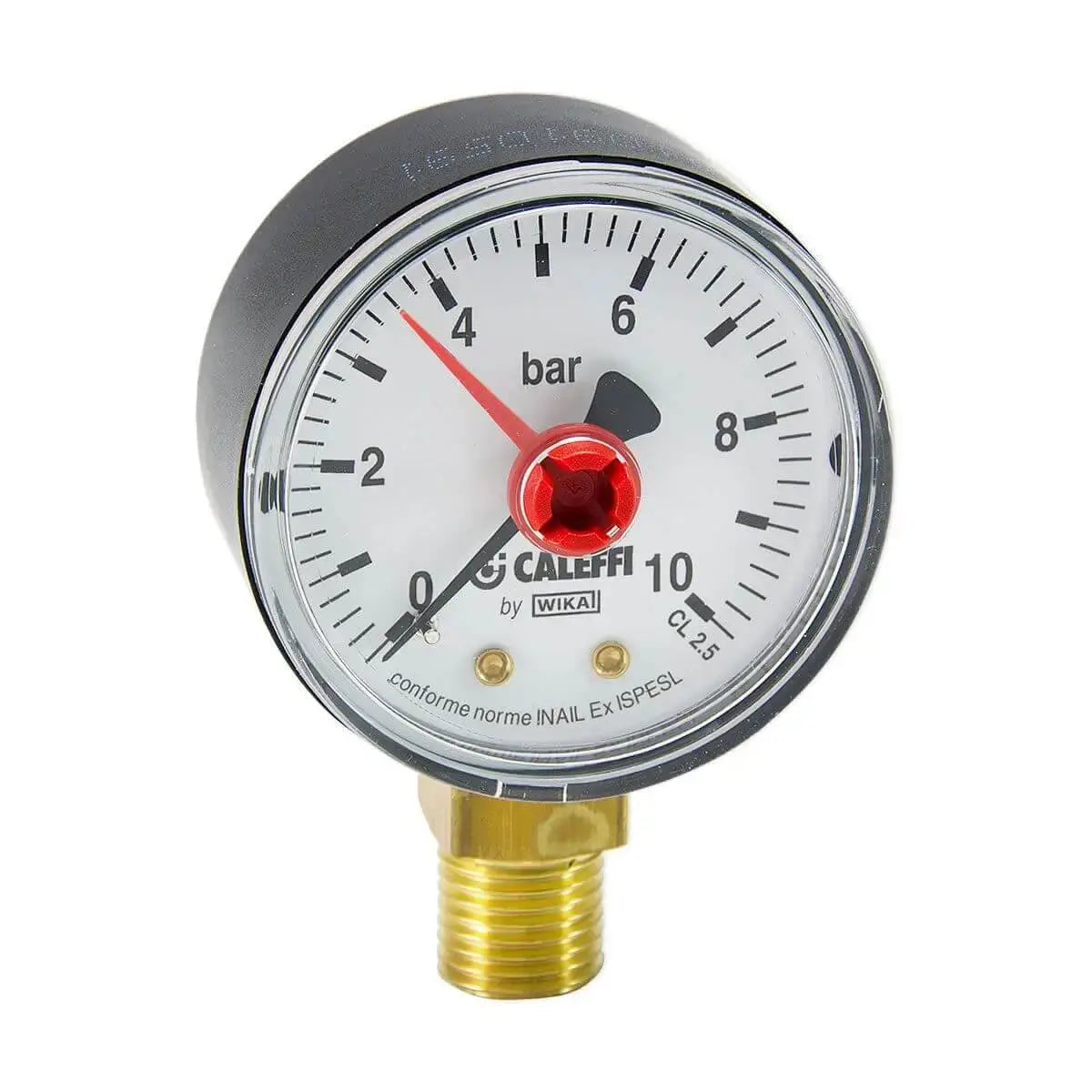 Caleffi Manometer 1/4" AG Radial - Ø 50 mm - 0-10 bar - Schwarz - 557310