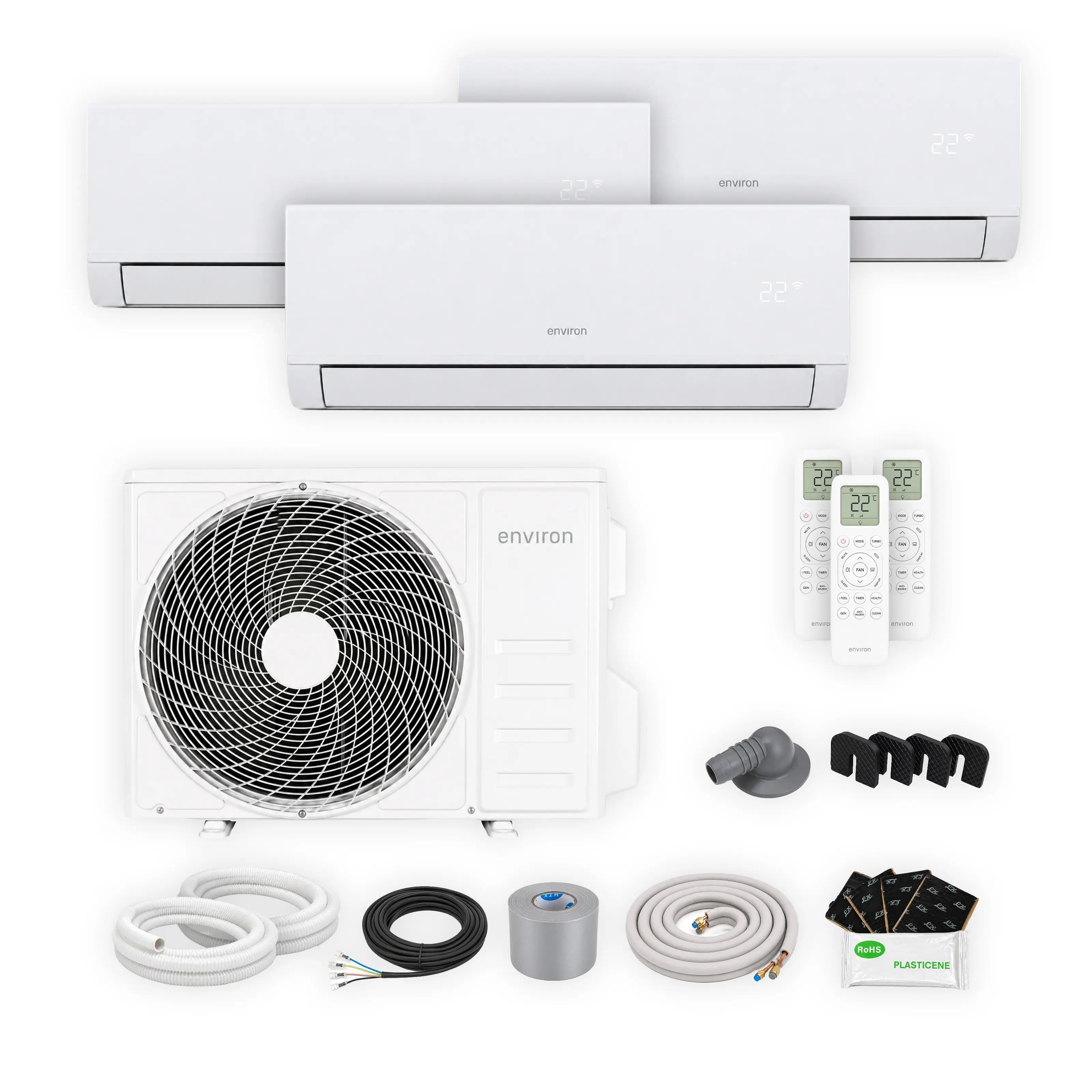 ClimaBoost A+++ Multisplit Klimaanlage Quick Connect Trio 24.000 BTU (7,1 kW) – 3 Innengeräte