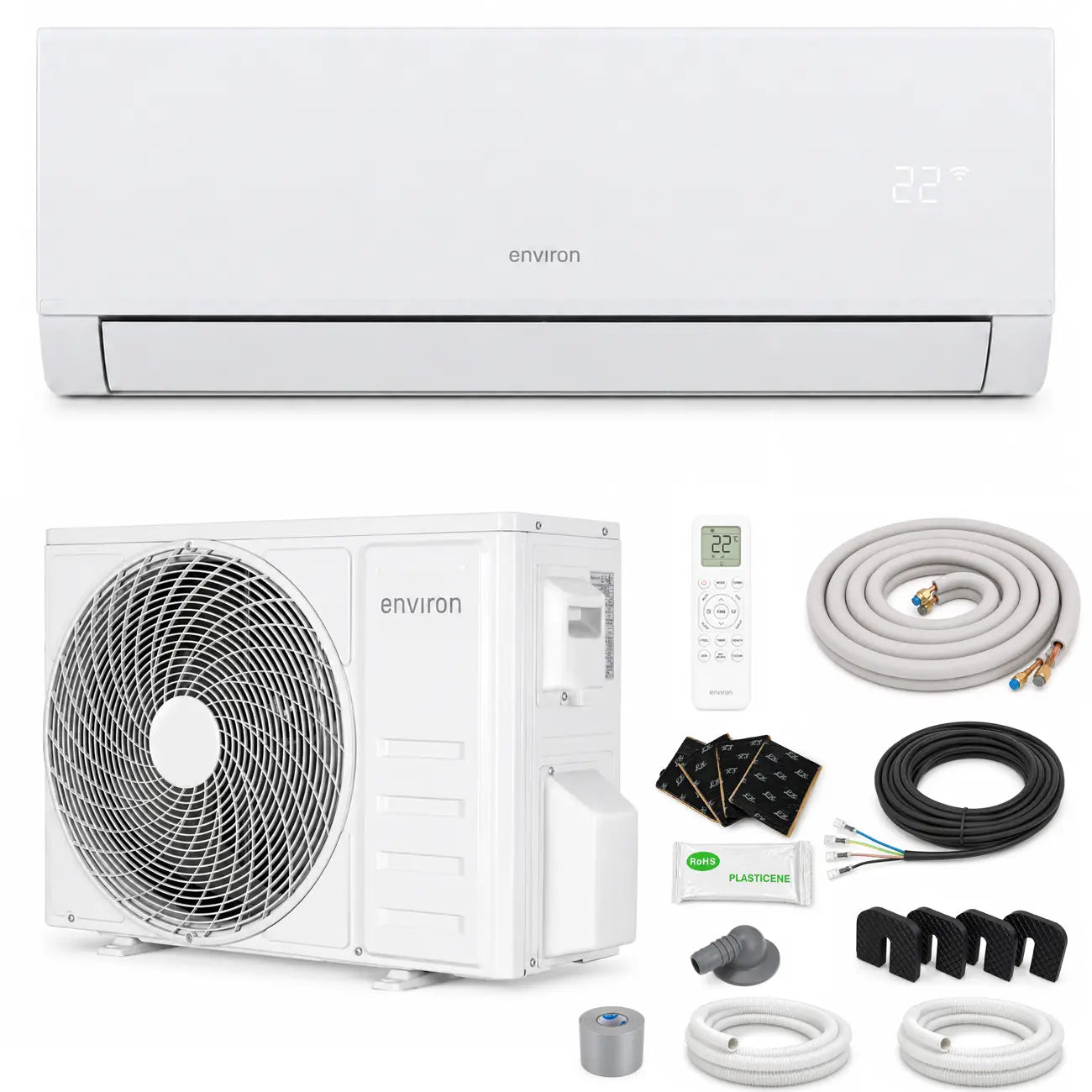 ClimaBoost A+++ Split Klimaanlage Quick Connect 9.000 BTU (2,6 kW) Komplettset
