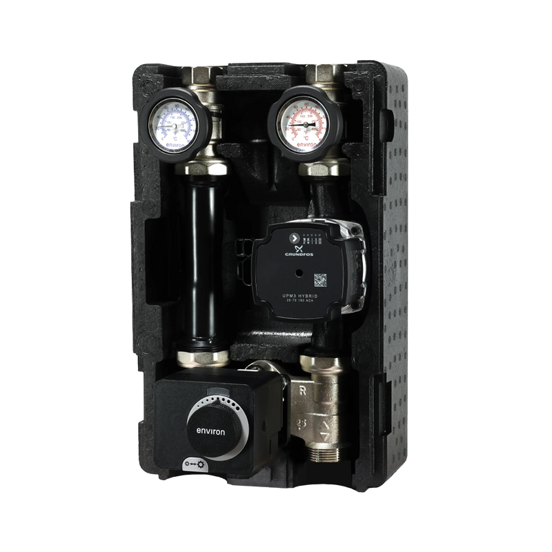 Grupo de bomba de circuito de calefacción ProfiMix con mezclador de tres vías, motor de accionamiento Environ END05 y Grundfos UPM3 S Auto 25/6