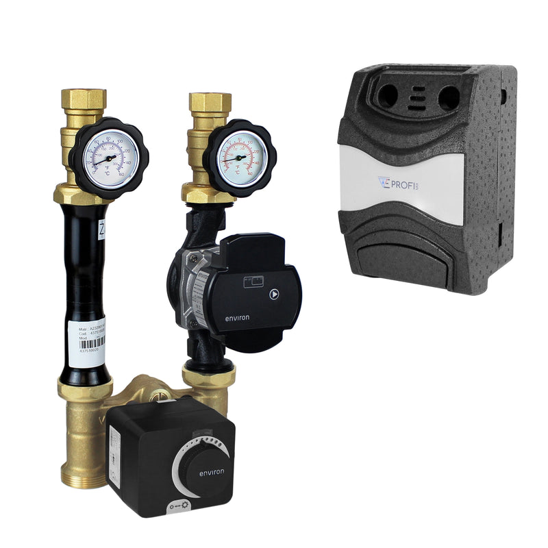 Distribuidor modular Environ Grupo 4x circuitos de calefacción mezclados con barra distribuidora