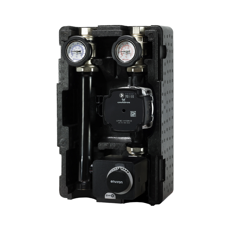 ProfiMix Heizkreispumpengruppe mit Drei-Wege-Mischer, Environ END05 Stellmotor und Grundfos UPM3 S Auto 25/6 Hocheffizienzpumpe