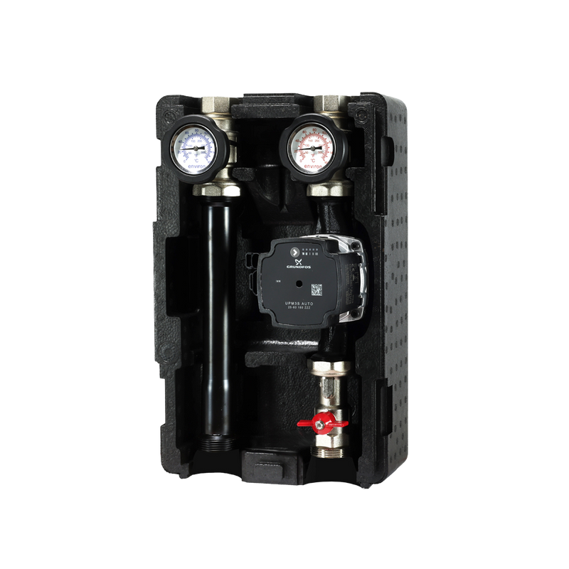 Grupo de bombas de circuito de calefacción ProfiMix directo, con bomba de alta eficiencia Grundfos UPM3 Hybrid 25/7