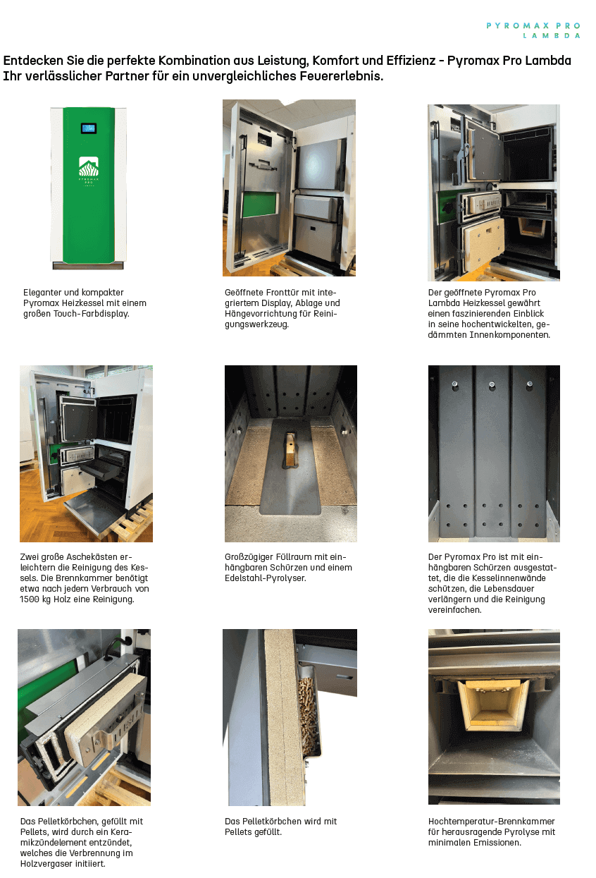 A+ Pyromax Pro Lambda 22 kW automatischer Holzvergaser Kessel