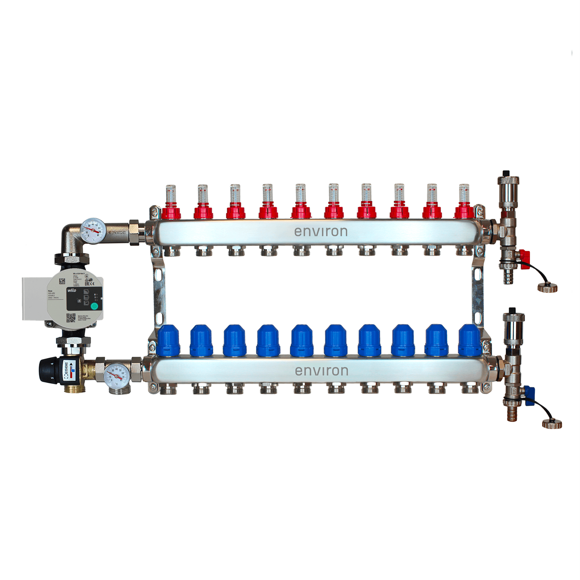 Festwertregelset M058 mit Wilo Para 25/6 Hocheffizienzpumpe und Heizkreisverteiler und Zubehör