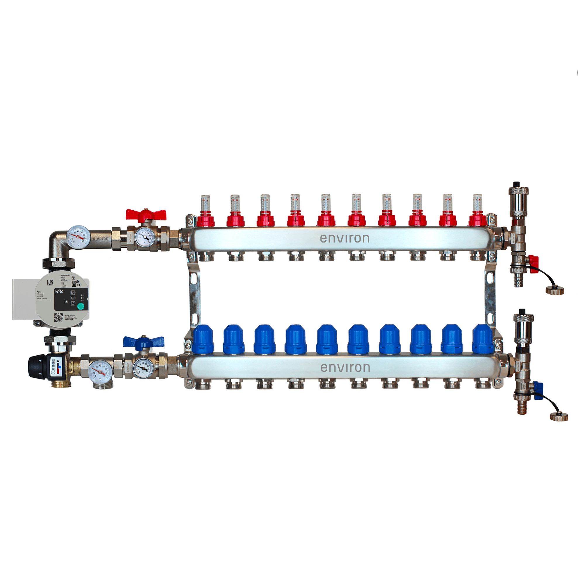 Festwertregelset M058 mit Wilo Para 25/6 Hocheffizienzpumpe und Heizkreisverteiler und Zubehör