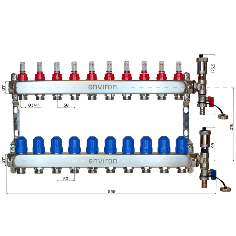Kit de régulation à valeur fixe M058 avec pompe à haut rendement EcoStar 25/6 et collecteur de circuit de chauffage et accessoires