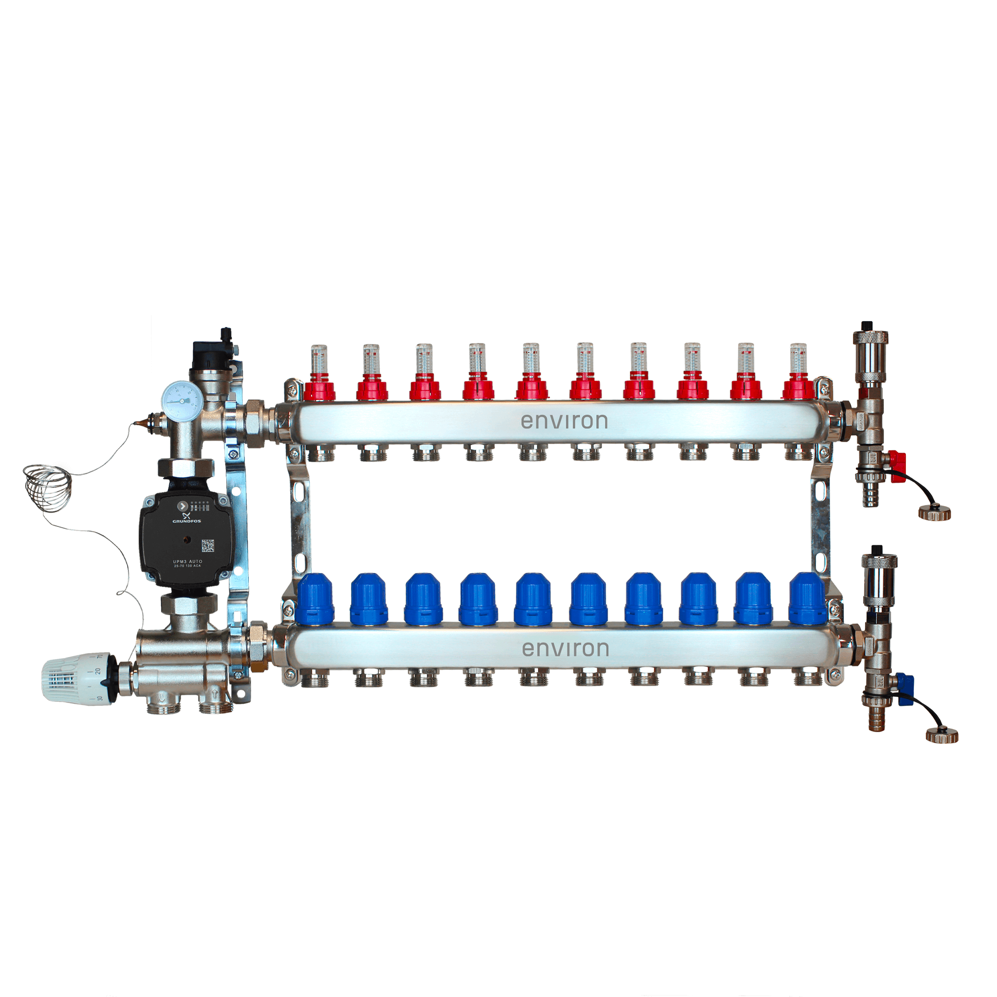 Festwertregelset M059 mit Grundfos UPM3 25/6 Hocheffizienzpumpe und Heizkreisverteiler und Zubehör