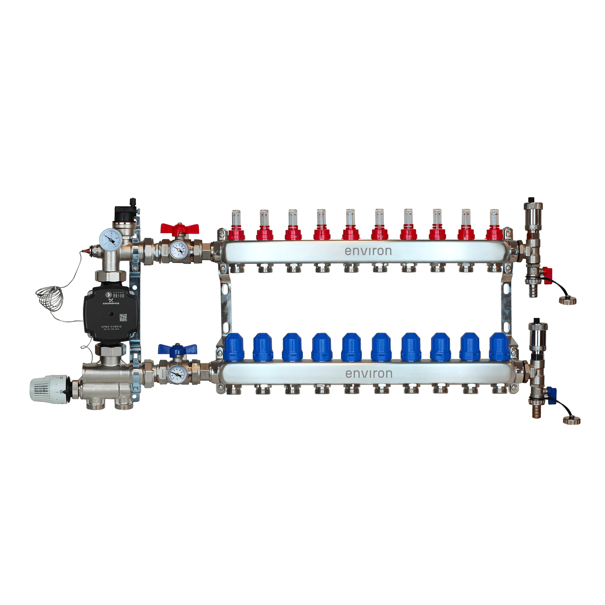 Festwertregelset M059 mit Grundfos UPM3 25/6 Hocheffizienzpumpe und Heizkreisverteiler und Zubehör