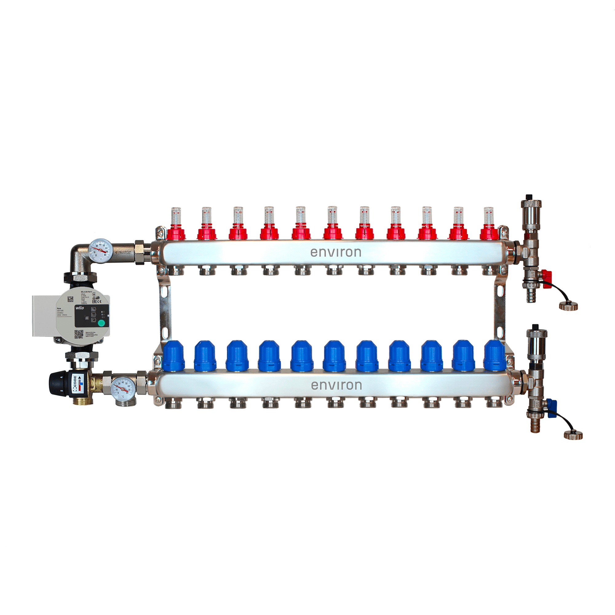 Festwertregelset M058 mit Wilo Para 25/6 Hocheffizienzpumpe und Heizkreisverteiler und Zubehör