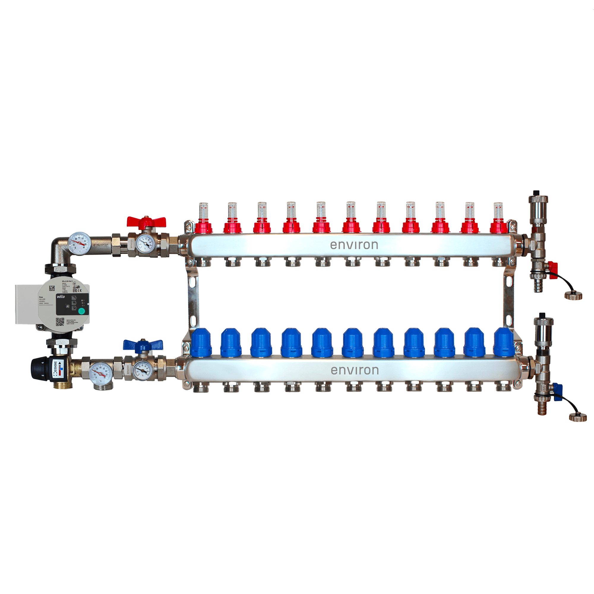 Festwertregelset M058 mit Wilo Para 25/6 Hocheffizienzpumpe und Heizkreisverteiler und Zubehör