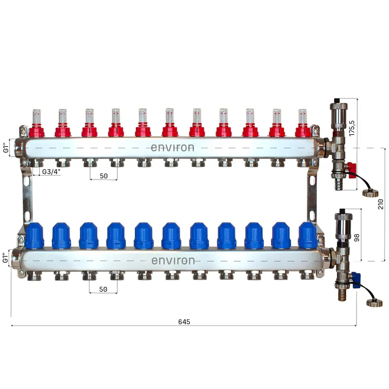 Kit de régulation à valeur fixe M058 avec pompe à haut rendement EcoStar 25/6 et collecteur de circuit de chauffage et accessoires