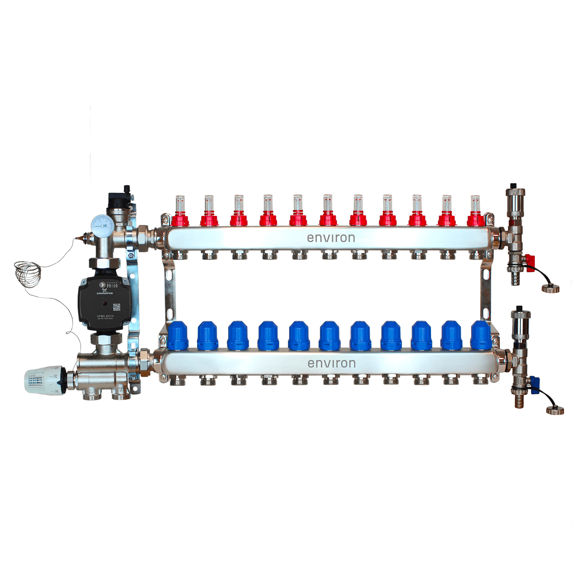 Festwertregelset M059 mit Grundfos UPM3 25/6 Hocheffizienzpumpe und Heizkreisverteiler und Zubehör