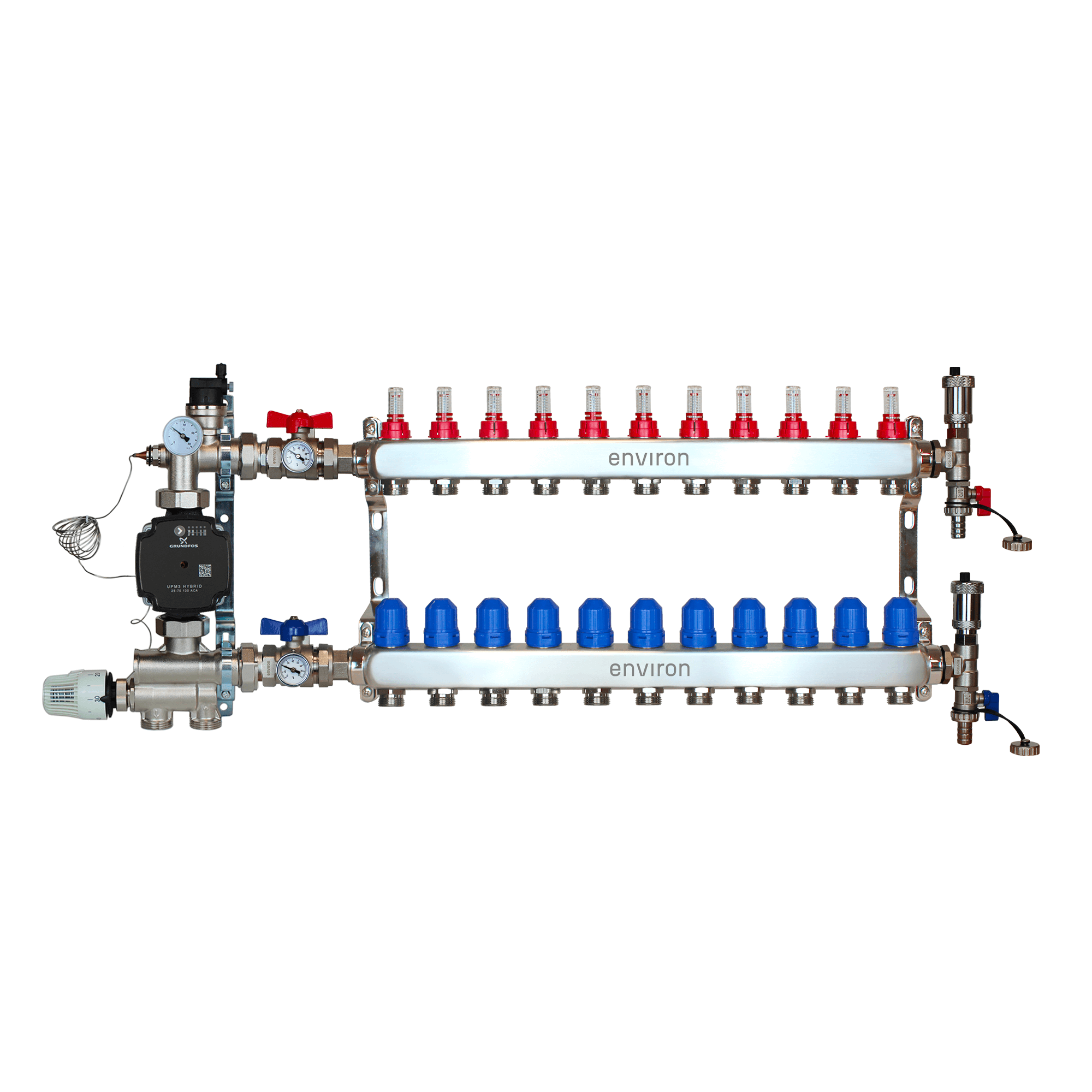 Festwertregelset M059 mit Grundfos UPM3 25/6 Hocheffizienzpumpe und Heizkreisverteiler und Zubehör