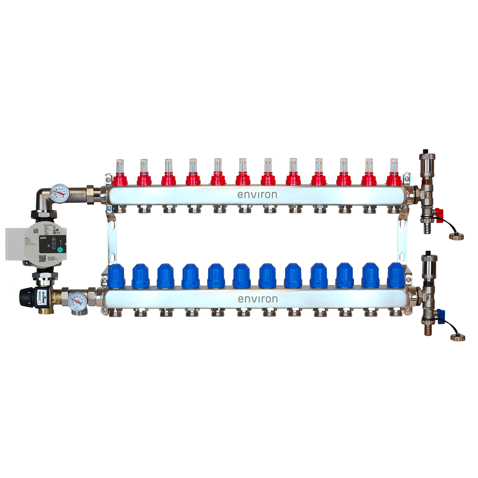 Festwertregelset M058 mit Wilo Para 25/6 Hocheffizienzpumpe und Heizkreisverteiler und Zubehör