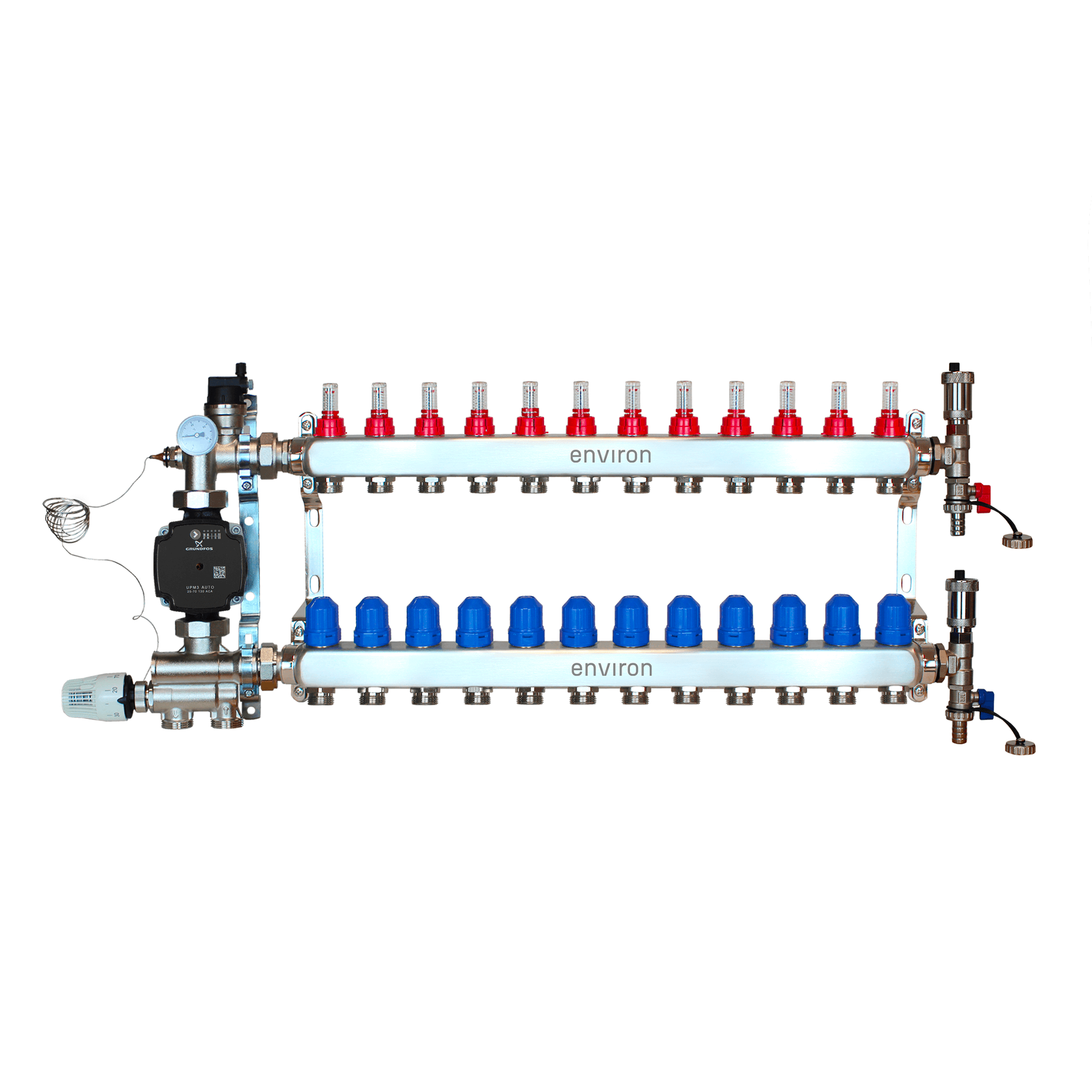 Festwertregelset M059 mit Grundfos UPM3 25/6 Hocheffizienzpumpe und Heizkreisverteiler und Zubehör